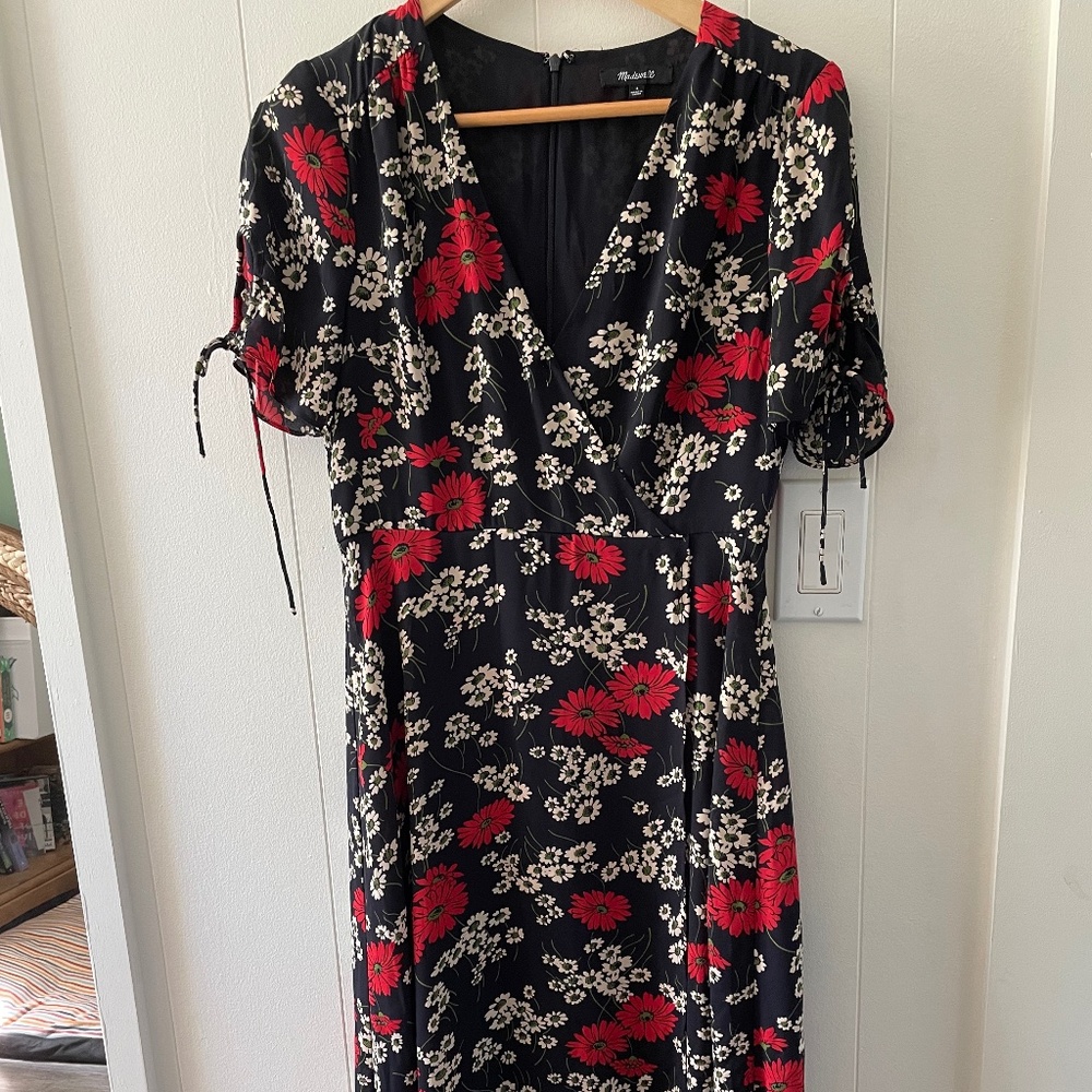Madewell Floral Faux-Wrap Midi